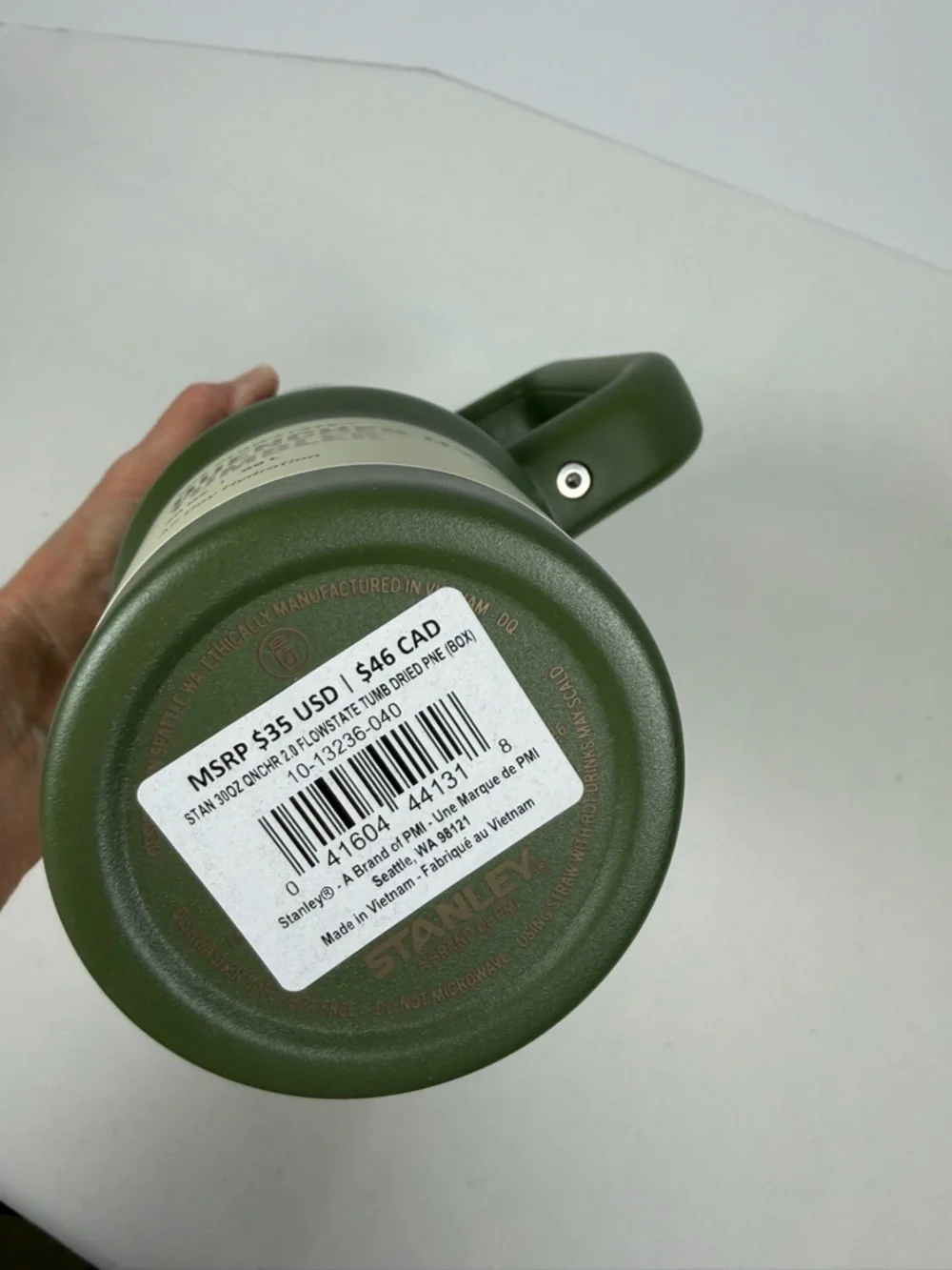 Stanley Olive Green Insulated Travel Mug with Handle - Picture 7 of 12